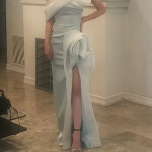 gaby charbachi baby blue gown NWT